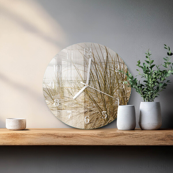 Horloge ronde Herbe de plage