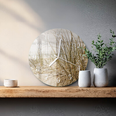 Horloge ronde Herbe de plage