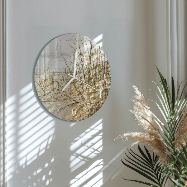 Horloge ronde Herbe de plage