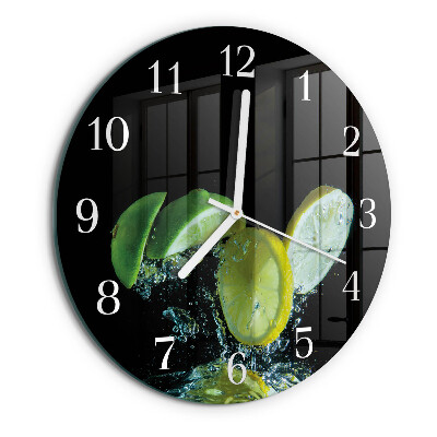 Horloge ronde Citron et citron vert