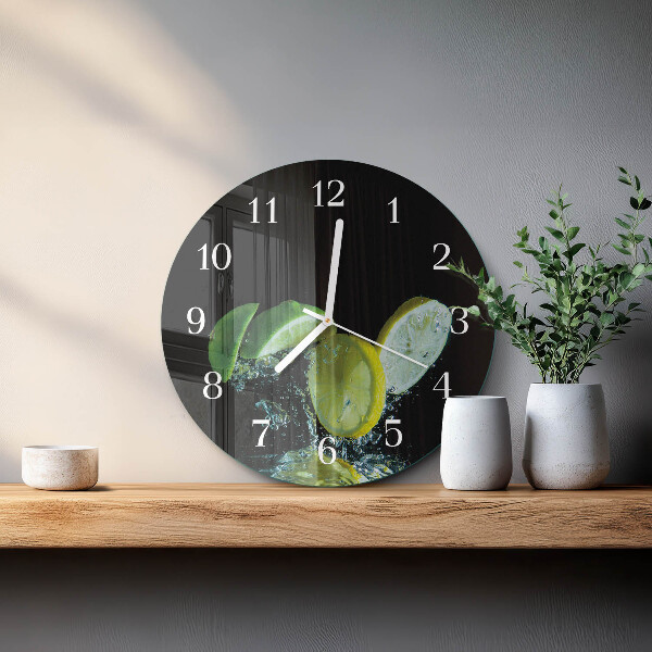 Horloge ronde Citron et citron vert