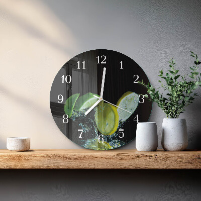 Horloge ronde Citron et citron vert