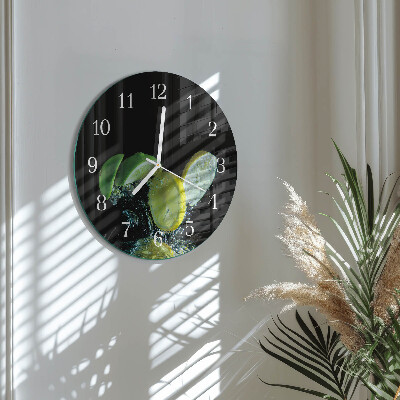 Horloge ronde Citron et citron vert