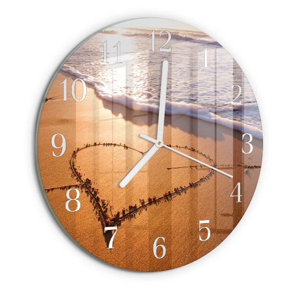 Horloge ronde Cœur de la plage