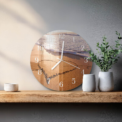 Horloge ronde Cœur de la plage