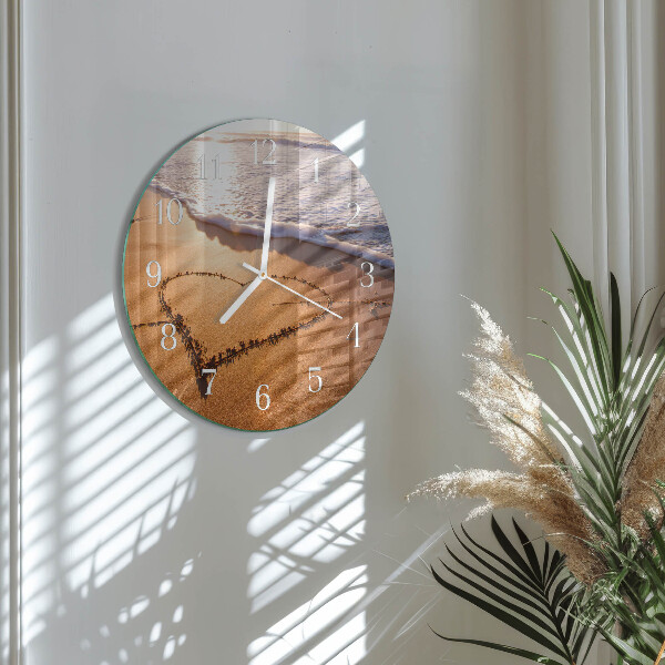 Horloge ronde Cœur de la plage
