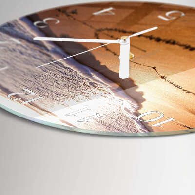 Horloge ronde Cœur de la plage