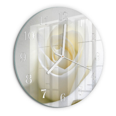 Horloge ronde Rose blanche
