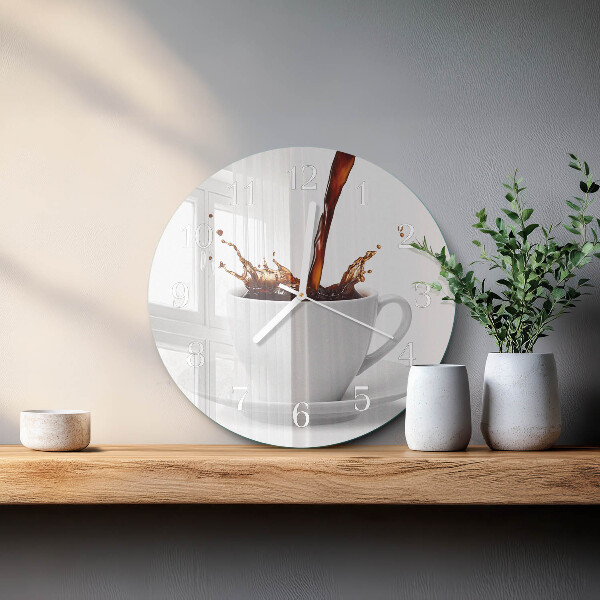 Horloge ronde Une tasse de café