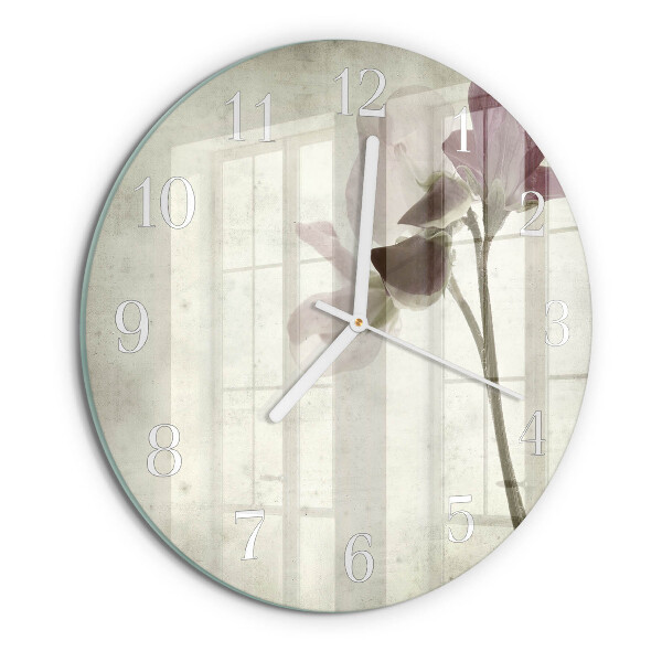 Horloge ronde Fleur vintage