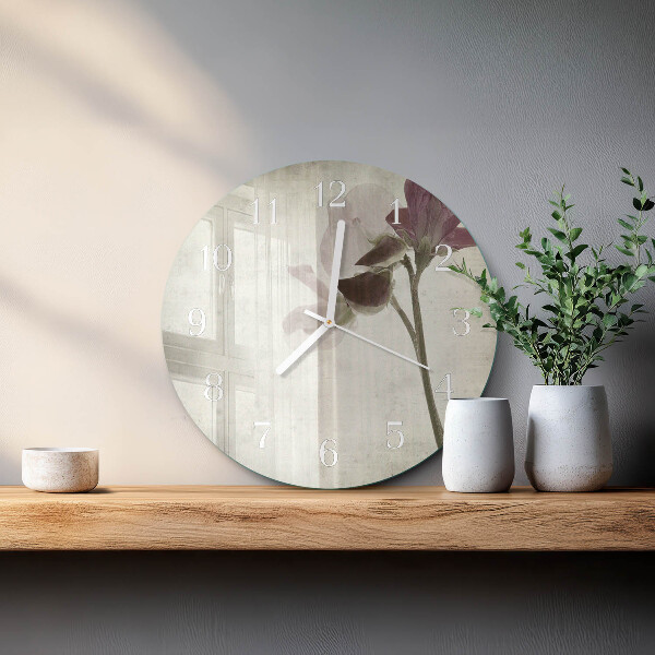 Horloge ronde Fleur vintage