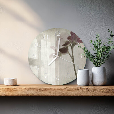 Horloge ronde Fleur vintage
