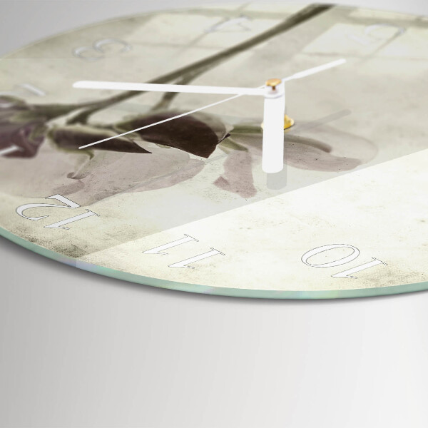Horloge ronde Fleur vintage