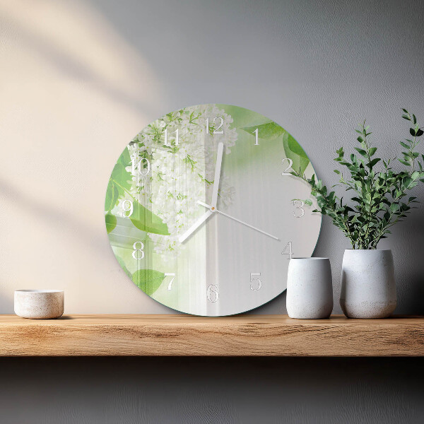 Horloge ronde Feuilles