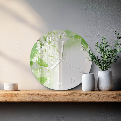Horloge ronde Feuilles
