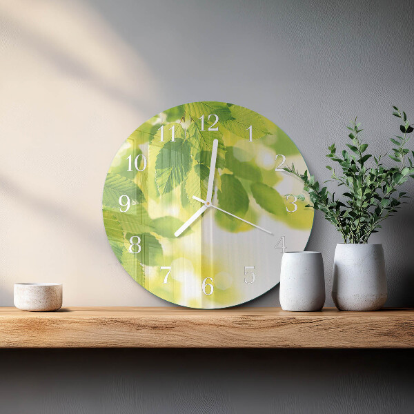 Horloge ronde Feuilles