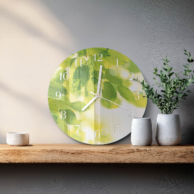 Horloge ronde Feuilles