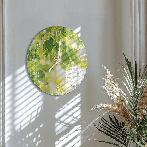 Horloge ronde Feuilles