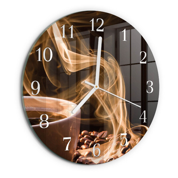 Horloge ronde Une tasse de café