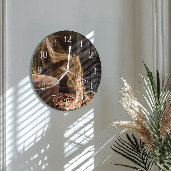 Horloge ronde Une tasse de café