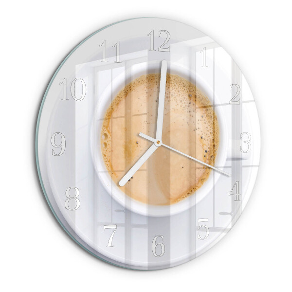 Horloge ronde Une tasse de café
