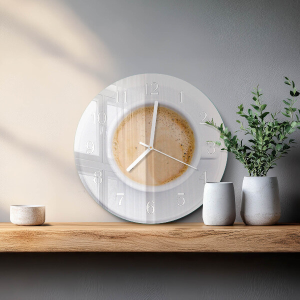 Horloge ronde Une tasse de café