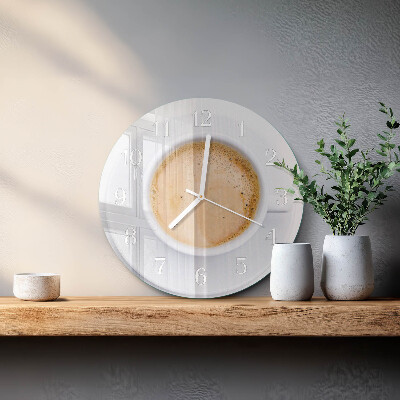 Horloge ronde Une tasse de café