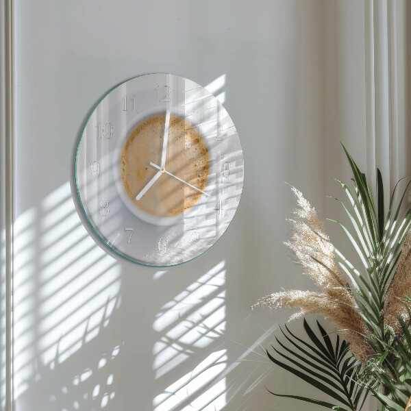 Horloge ronde Une tasse de café