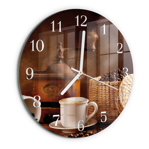 Horloge ronde Une tasse de café