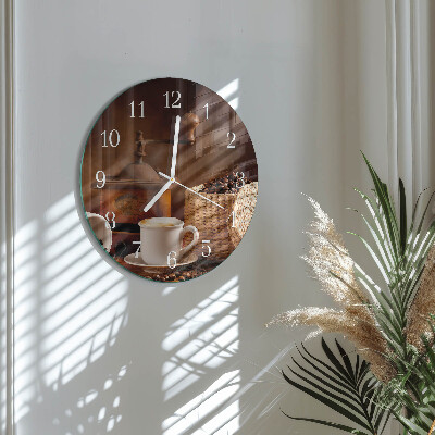 Horloge ronde Une tasse de café
