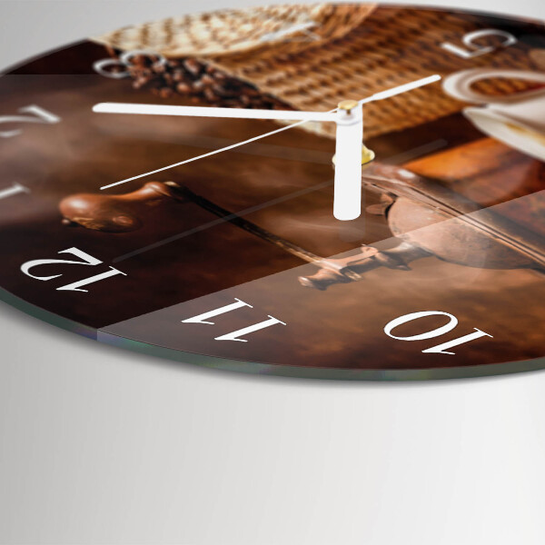 Horloge ronde Une tasse de café