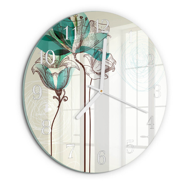 Horloge ronde Fleurs vintage