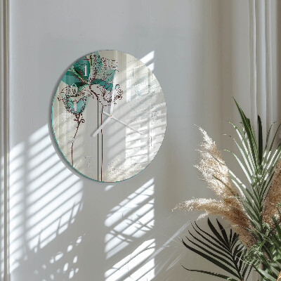 Horloge ronde Fleurs vintage