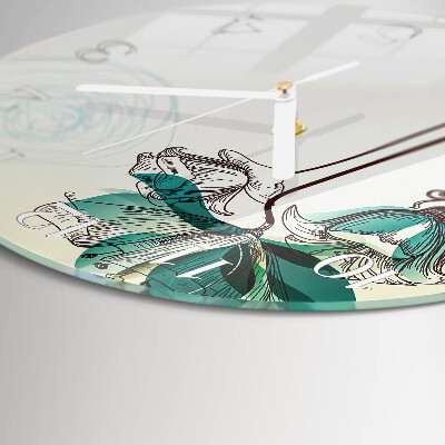 Horloge ronde Fleurs vintage