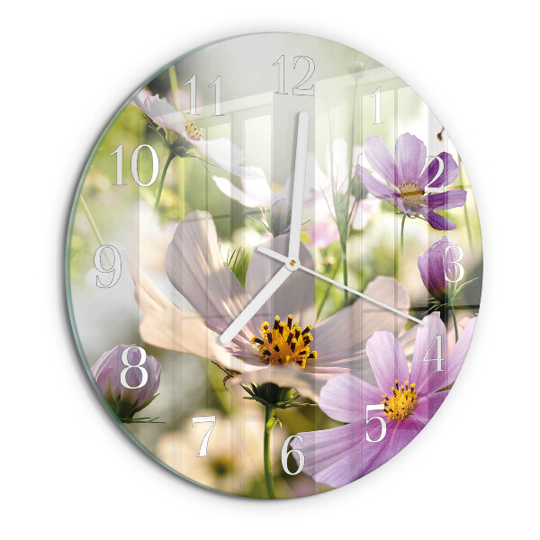 Horloge ronde Fleurs de cosmos