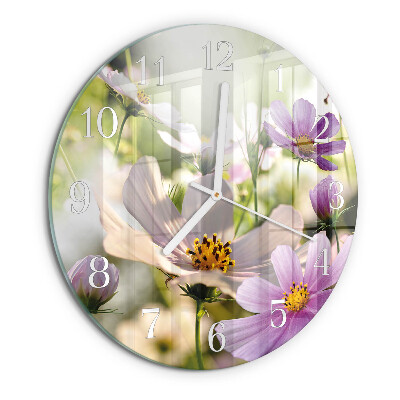 Horloge ronde Fleurs de cosmos