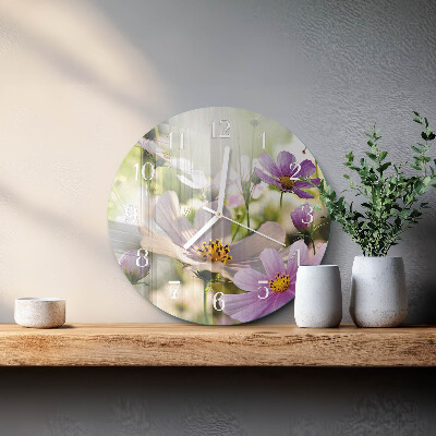 Horloge ronde Fleurs de cosmos