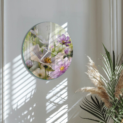 Horloge ronde Fleurs de cosmos