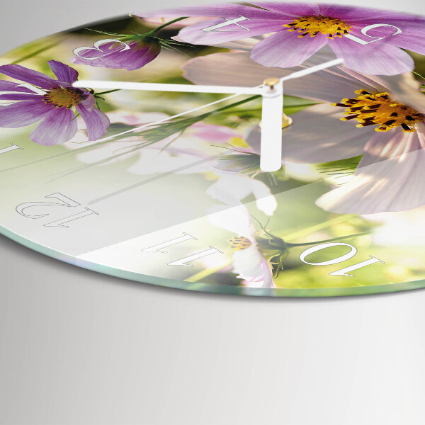 Horloge ronde Fleurs de cosmos