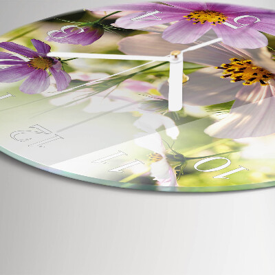 Horloge ronde Fleurs de cosmos