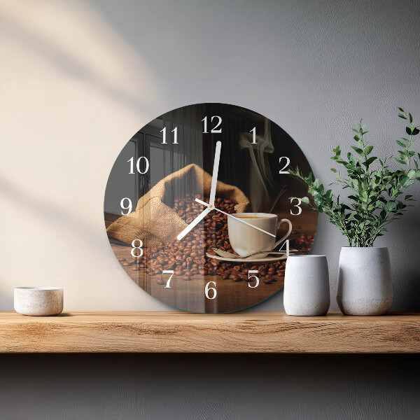 Horloge ronde Café en grains