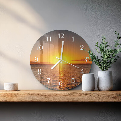 Horloge ronde Coucher de soleil