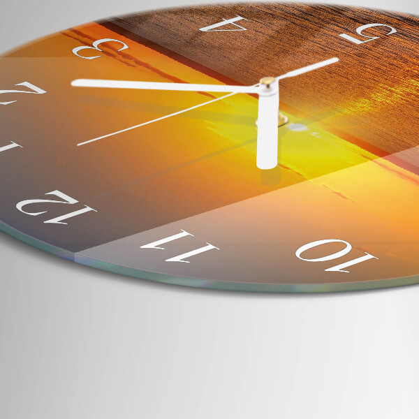 Horloge ronde Coucher de soleil