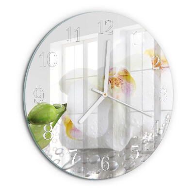 Horloge ronde Orchidée