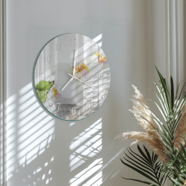 Horloge ronde Orchidée