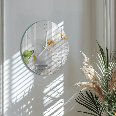 Horloge ronde Orchidée