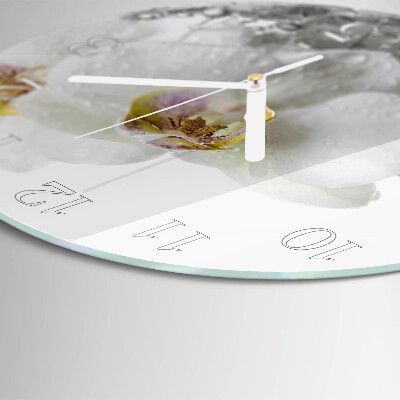 Horloge ronde Orchidée
