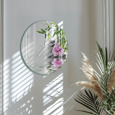 Horloge ronde Pierres d'orchidées