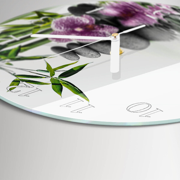 Horloge ronde Pierres d'orchidées
