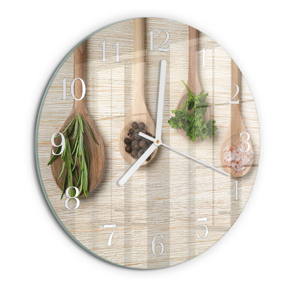 Horloge ronde Cuillère en bois